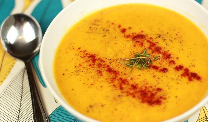 Sweet potato and lentil soup